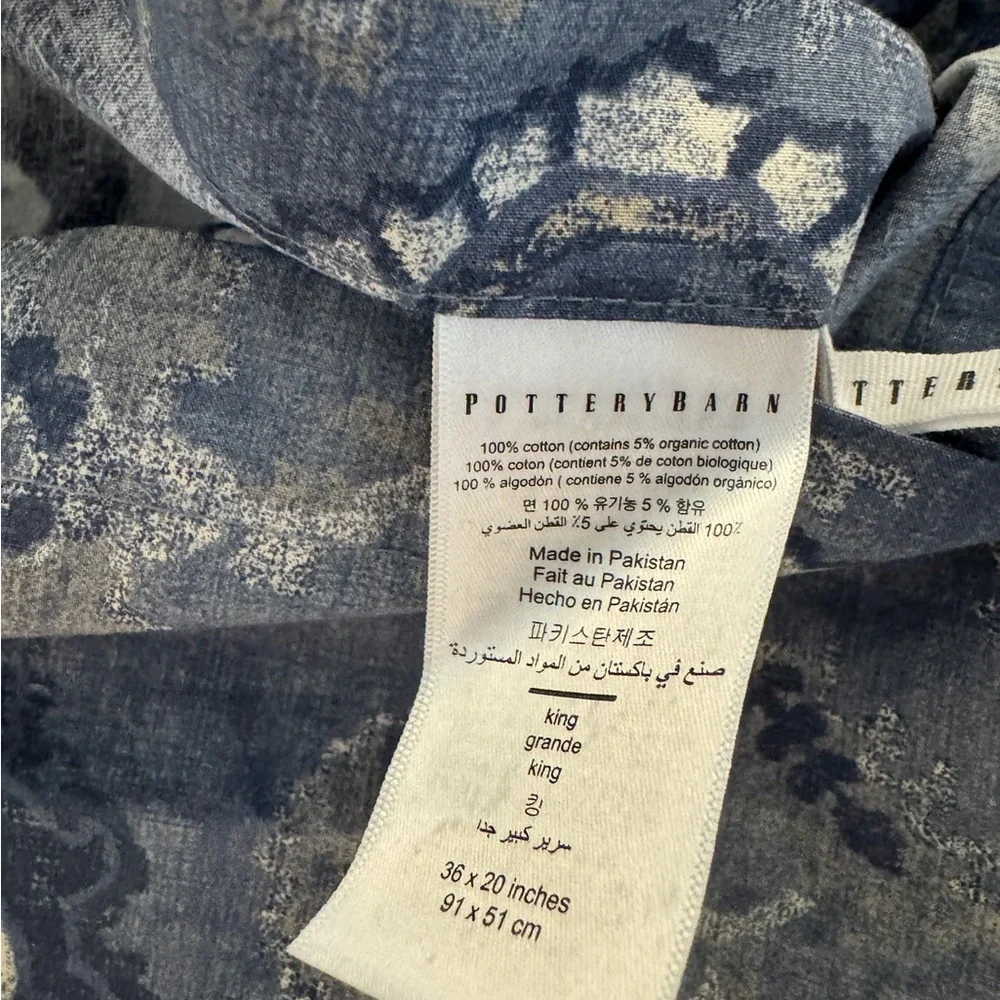 NWOT Pottery Barn Giovanna Medallion King Sized Cotton Percale Pillowcase